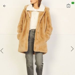 Sandro Faux Fur Coat